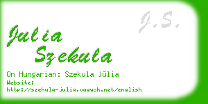 julia szekula business card